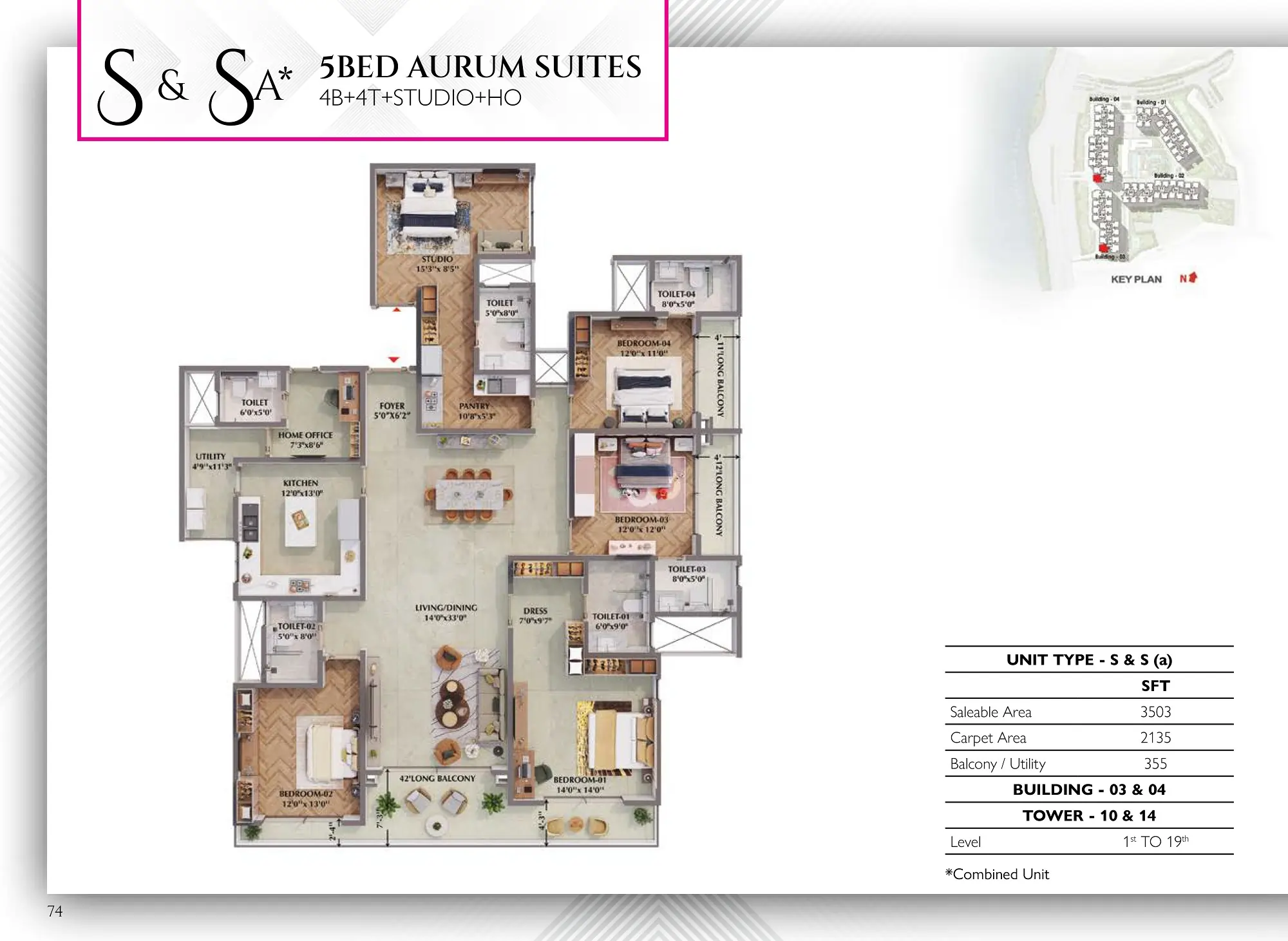 Prestige Raintree Park 5 BHK Aurum Suites Floor Plan